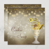 Invitation Élégant échange de biscuits de Noël (Devant / Derrière)