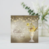 Invitation Élégant échange de biscuits de Noël (Debout devant)