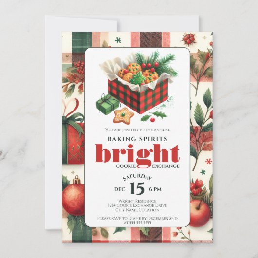 Invitation Élégant échange de cookies (Devant)