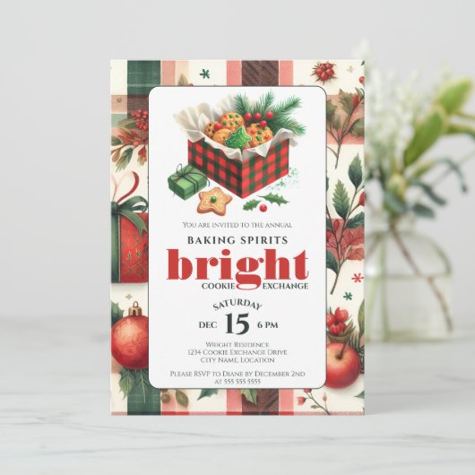 Invitation Élégant échange de cookies (Debout devant)