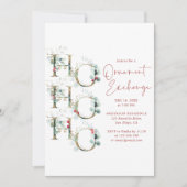 Invitation Élégant échange d'ornement Noël (Devant)