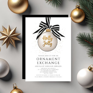 Invitation Élégant échange d'ornement Noël