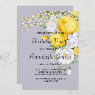 Invitation Elégant éclairage rustique Jaune     FloralAnniver
