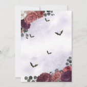 Invitation Élégant Éffrayant Floral Gothique Halloween Mariag (Dos)