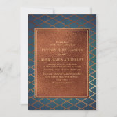Invitation Elégant élégant Cuivre Turquoise Gold Wedding Invi (Devant)