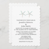 Invitation Elégant Elegant Gris Nautique Turquoise Blanc Mari (Devant / Derrière)