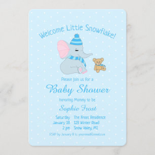 Invitation Élégant éléphant bébé et ours en peluche Baby Show