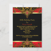 Invitation Elégant Elite Regal Rouge Or Noir Anniversaire 2 (Dos)