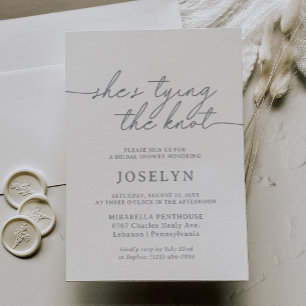 Invitation Élégant Elle Noue le Nœud Enterrement de Vie de Je