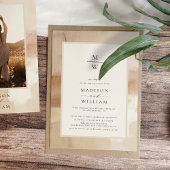 Invitation Elégant Elopement Or Réception de mariage