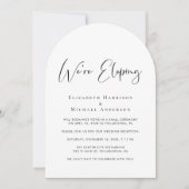 Invitation Élégant Elopement QR Code Arch Mariage Réception (Devant)