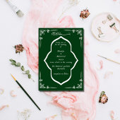 Invitation ÉLÉGANT émaraude vert MARIAGE ISLAMIQUE