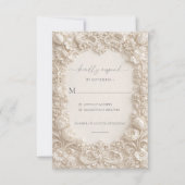 Invitation Elegant Embossed Floral Wedding Response Cards (Devant)