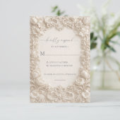 Invitation Elegant Embossed Floral Wedding Response Cards (Debout devant)