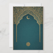 Invitation Elegant Emerald & Gold Ornate Arch Wedding Invitat (Dos)