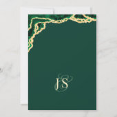 Invitation Élégant Emerald Green Agate Mariage Eucalyptus (Dos)