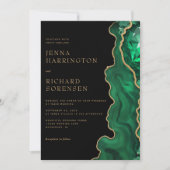 Invitation Élégant Emerald Green brillant Agate Mariage (Devant)