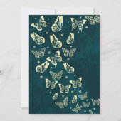Invitation Élégant Emerald Green Butterfly Quinceañera (Dos)