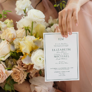 Invitation Élégant Emerald Green Classic Mariage