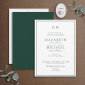 Invitation Élégant Emerald Green Classic Mariage