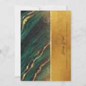 INVITATION ÉLÉGANT EMERALD GREEN FOIL ABSTRAIT AGATE MARIAGE (Dos)
