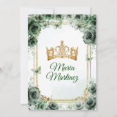 Invitation Élégant Emerald Green & Gold Mis Quince Sweet 16e (Dos)