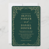Invitation Elegant Emerald Green Minimalist Wedding (Devant)