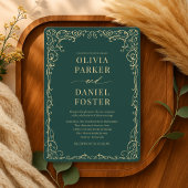 Invitation Elegant Emerald Green Minimalist Wedding