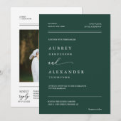 Invitation Élégant Emerald Green QR Code Mariage Photo (Devant / Derrière)