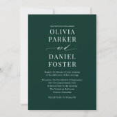 Invitation Élégant Emerald Green QR Code Mariage photo (Devant)