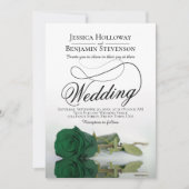 Invitation Élégant Emerald Green Rose Classy Script Mariage (Devant)