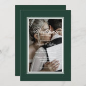 Invitation Élégant Emerald Green Wedding Enregistrer La Date (Devant / Derrière)