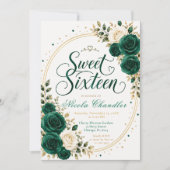 Invitation Élégant Emerald Sweet 16 (Devant)