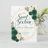 Invitation Élégant Emerald Sweet 16 (Debout devant)