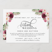 Invitation Élégant en ligne Virtual Burgundy Blush Pink Maria (Devant / Derrière)