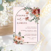 Invitation Élégant en Mariage rose d'automne