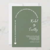 Invitation Elégant encadré dans Faith Lawn Mariage vert (Devant)