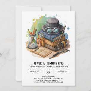 Invitation Elegant Enfants Inspecteur Anniversaire