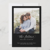 Invitation Elegant Engaged Modern Black Engagement Party (Dos)