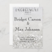 Invitation Elegant Engagement Party//Argent (Devant / Derrière)