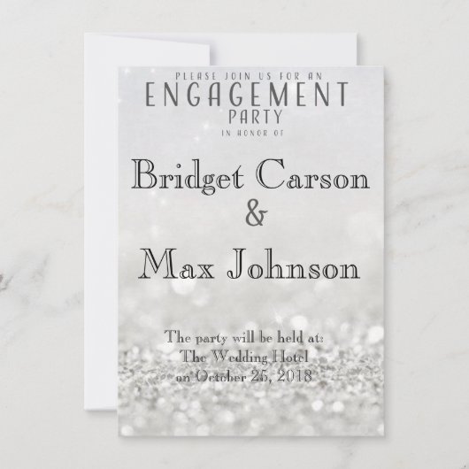 Invitation Elegant Engagement Party//Argent (Devant)