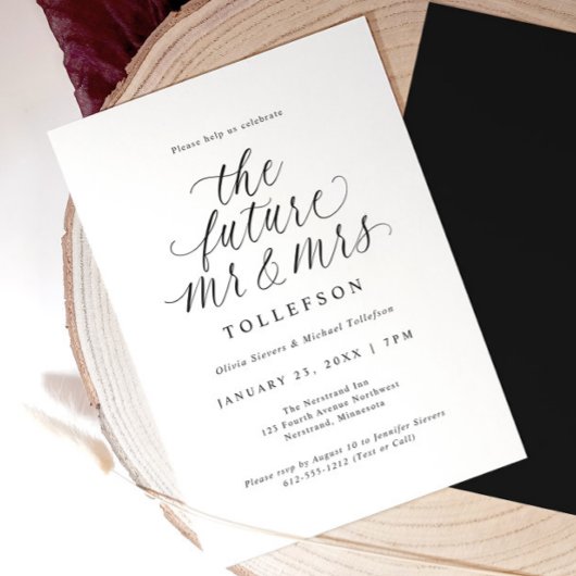 Invitation Elegant Engagement Party The Future Mr & Mrs