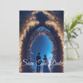 Invitation Élégant Enregistrer la date Mariage de Noël (Debout devant)