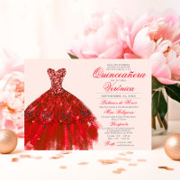 Elégant espagnol Quinceañera Mis Quince roses ROUG