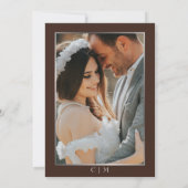 Invitation Elegant Espresso & Silver Script Photo Wedding (Dos)