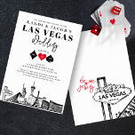 Invitation Élégant et amusant Las Vegas Mariage<br><div class="desc">Fêtez votre journée spéciale avec un faire-part de mariage Las Vegas ! Avec ses oeuvres d'art de l'emblématique Las Vegas Strip, cette invitation impressionne vos invités. Le design élégant rendra votre journée de mariage encore plus spéciale. L'invitation comprend une subtile palette de couleurs, et une police chic pour lui donner...</div>