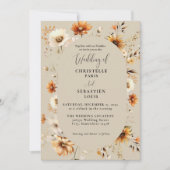 Invitation Elégant et chic Boho Fleur sauvage Mariage d'autom (Devant)