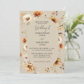 Invitation Elégant et chic Boho Fleur sauvage Mariage d'autom (Debout devant)