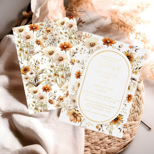 Invitation Elégant et chic Boho Fleur sauvage Mariage d'autom