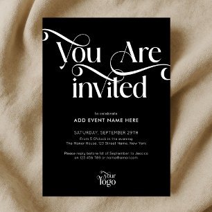 Invitation Élégant et chic gala d'affaires de script moderne